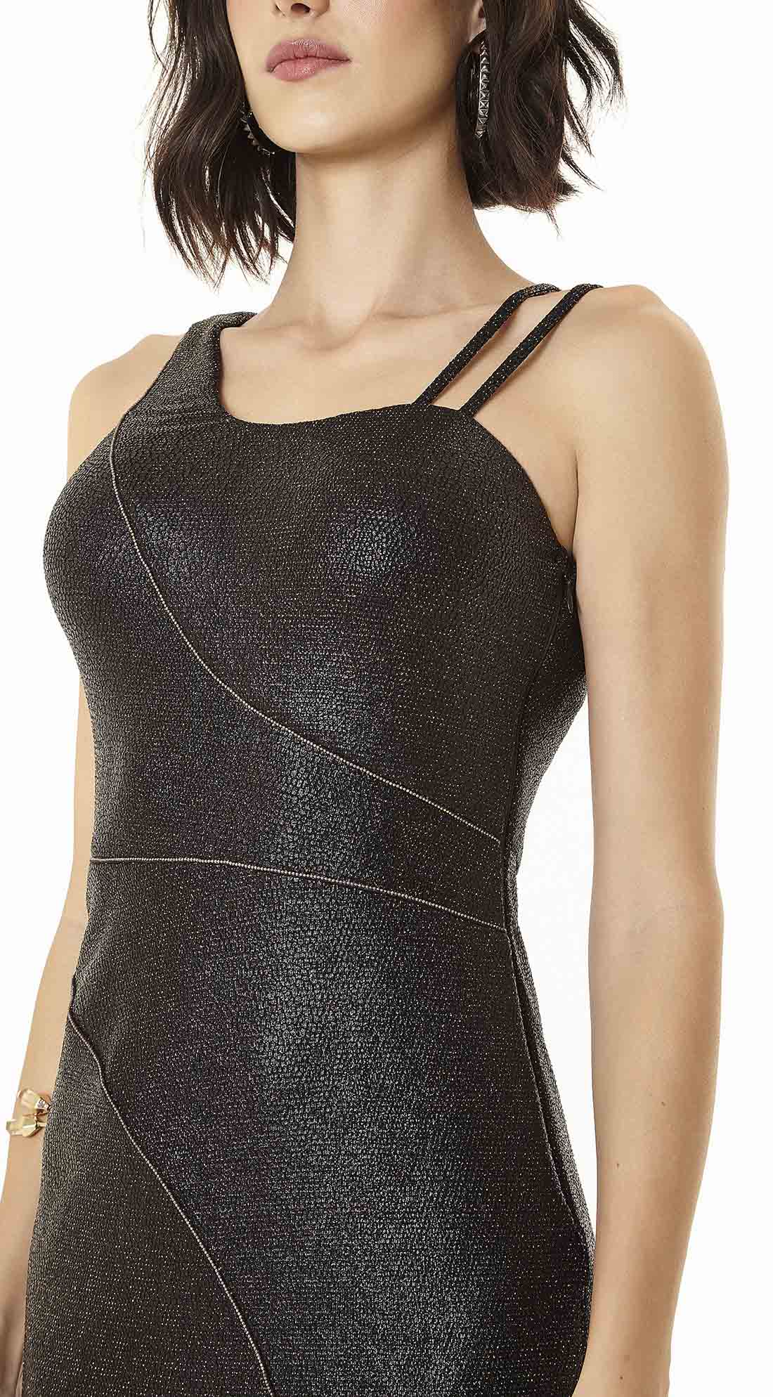 vestido de malha com brilho