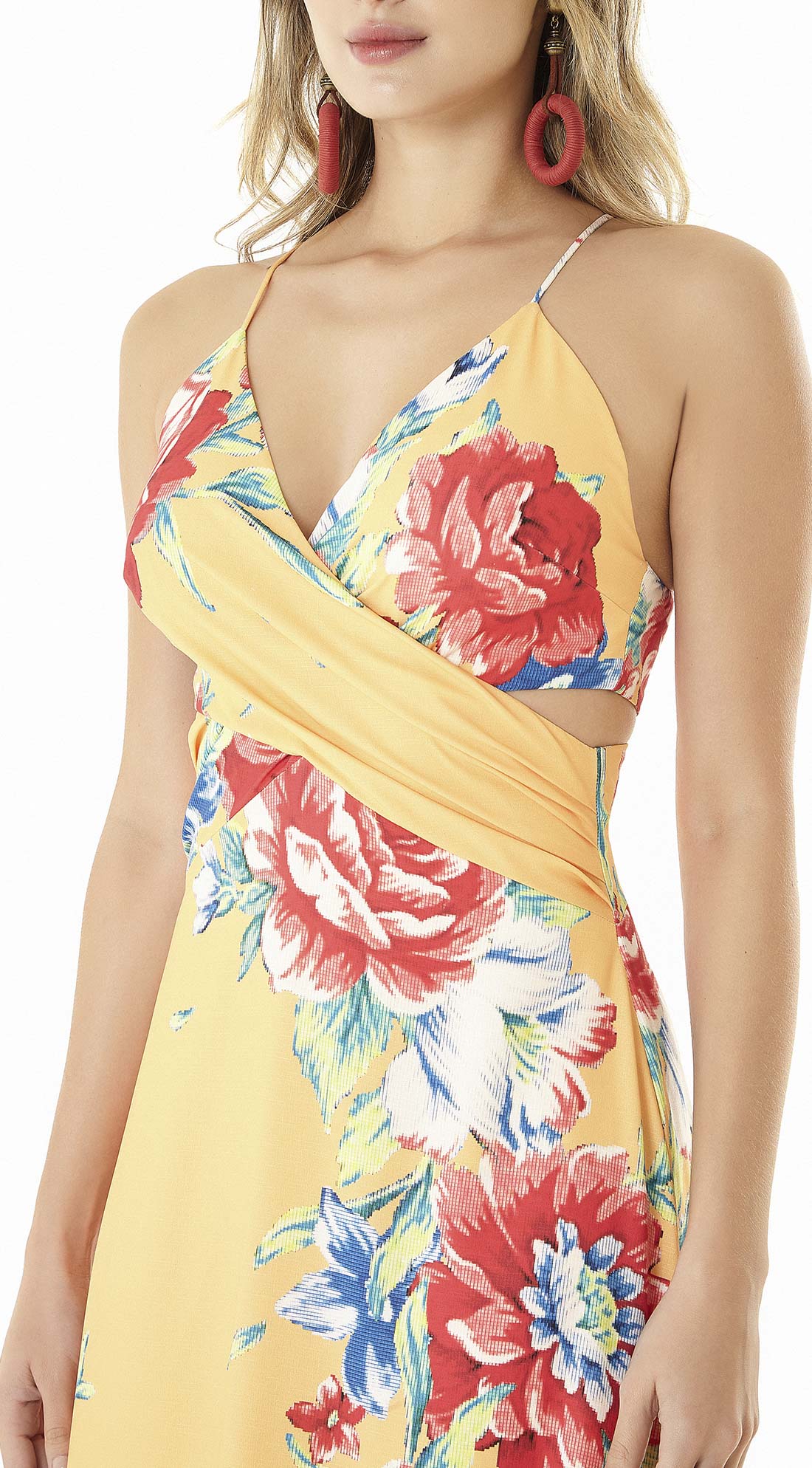 vestido transpassado no peito