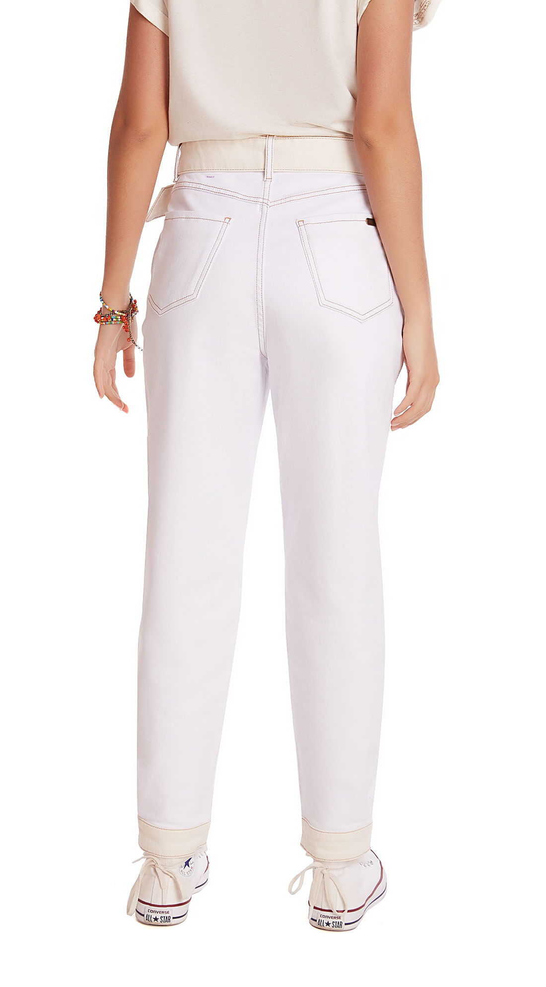 calça cos alto tecido