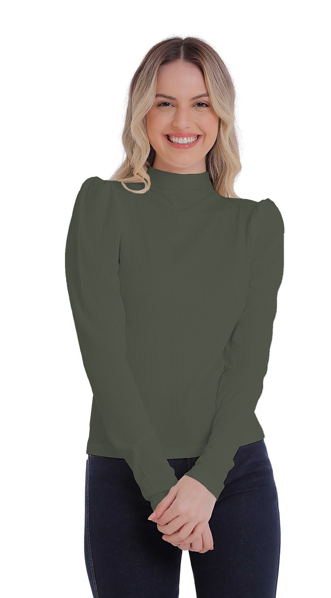 blusa lisa gola alta canelada renner