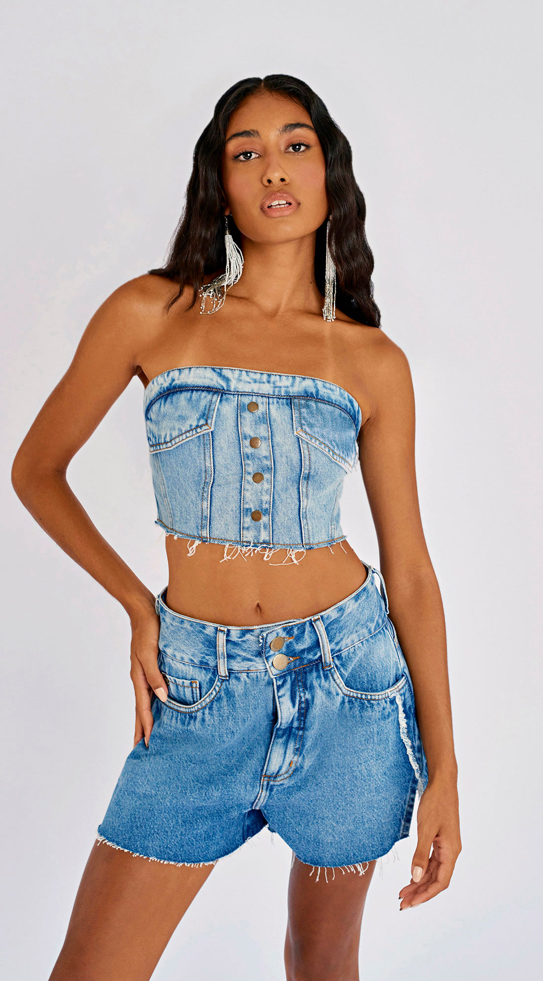 Shorts Zinco Five Pockets Com Desfiados Jeans