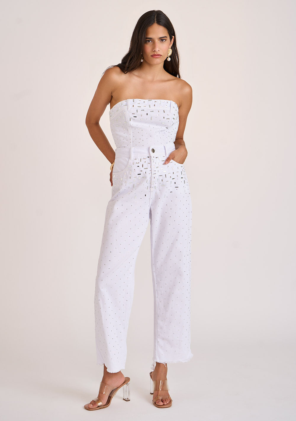 Calça Zinco Reta Alta Branco