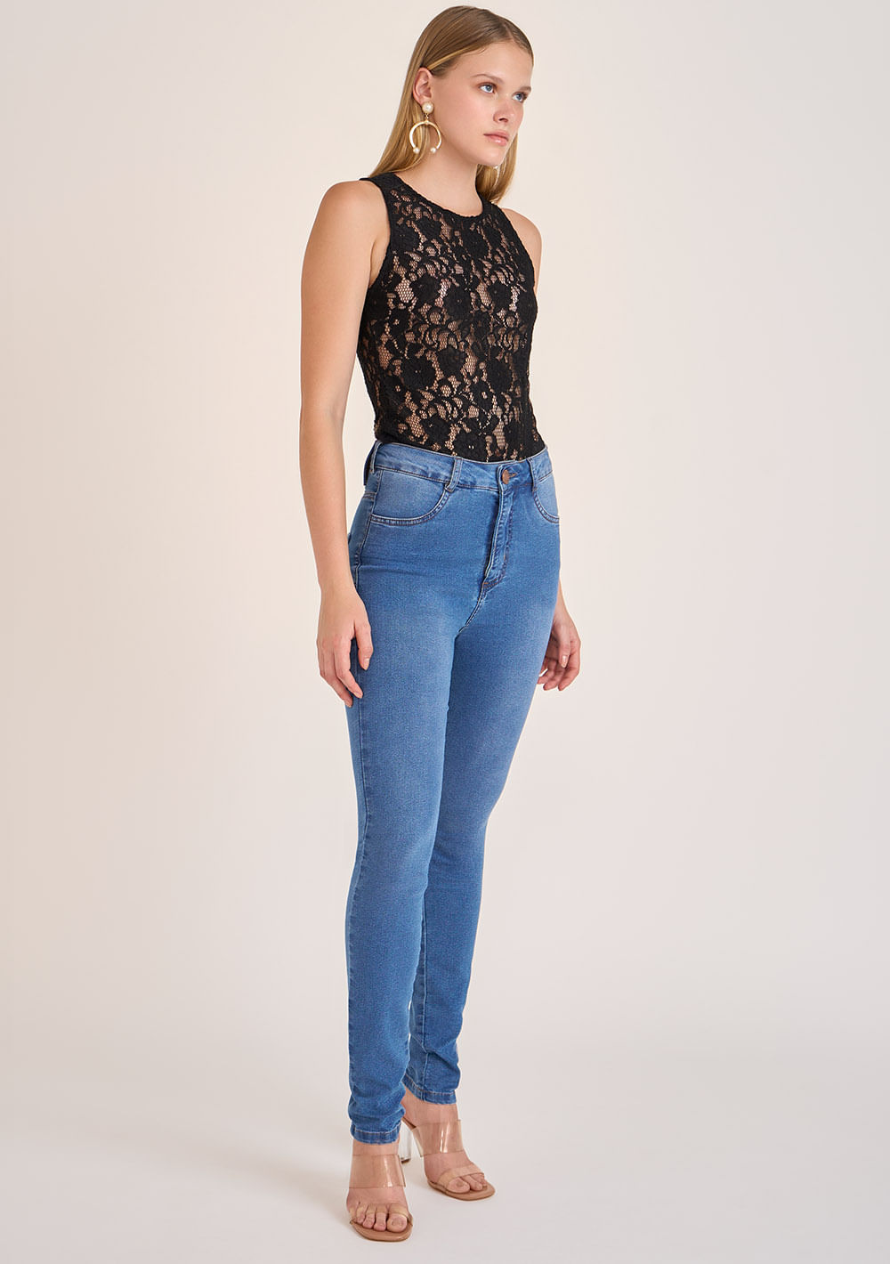 Calça Zinco Skinny Alta Azul