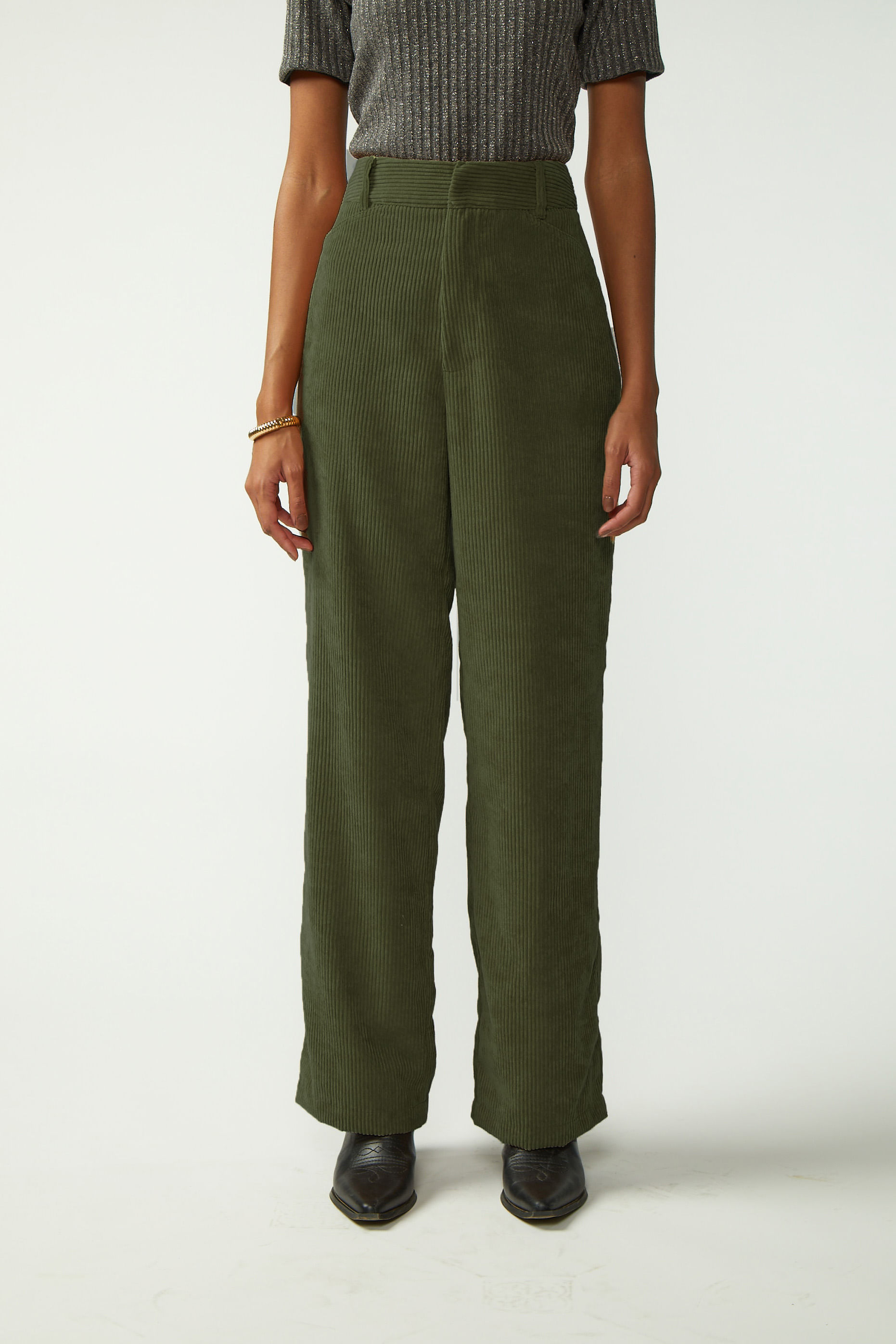 Calça Zinco Reta Alta Verde