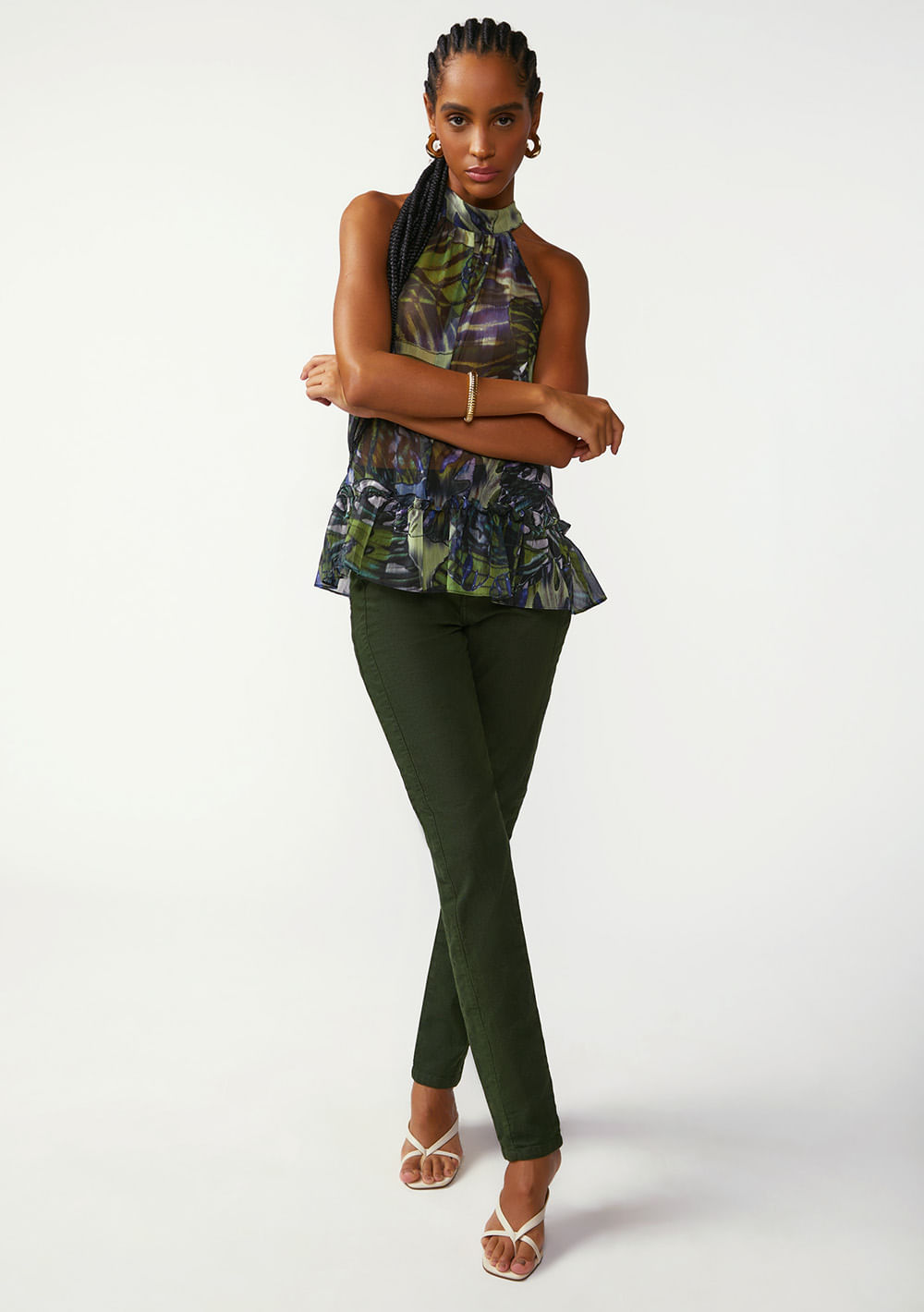 Calça Zinco Skinny Alta Verde