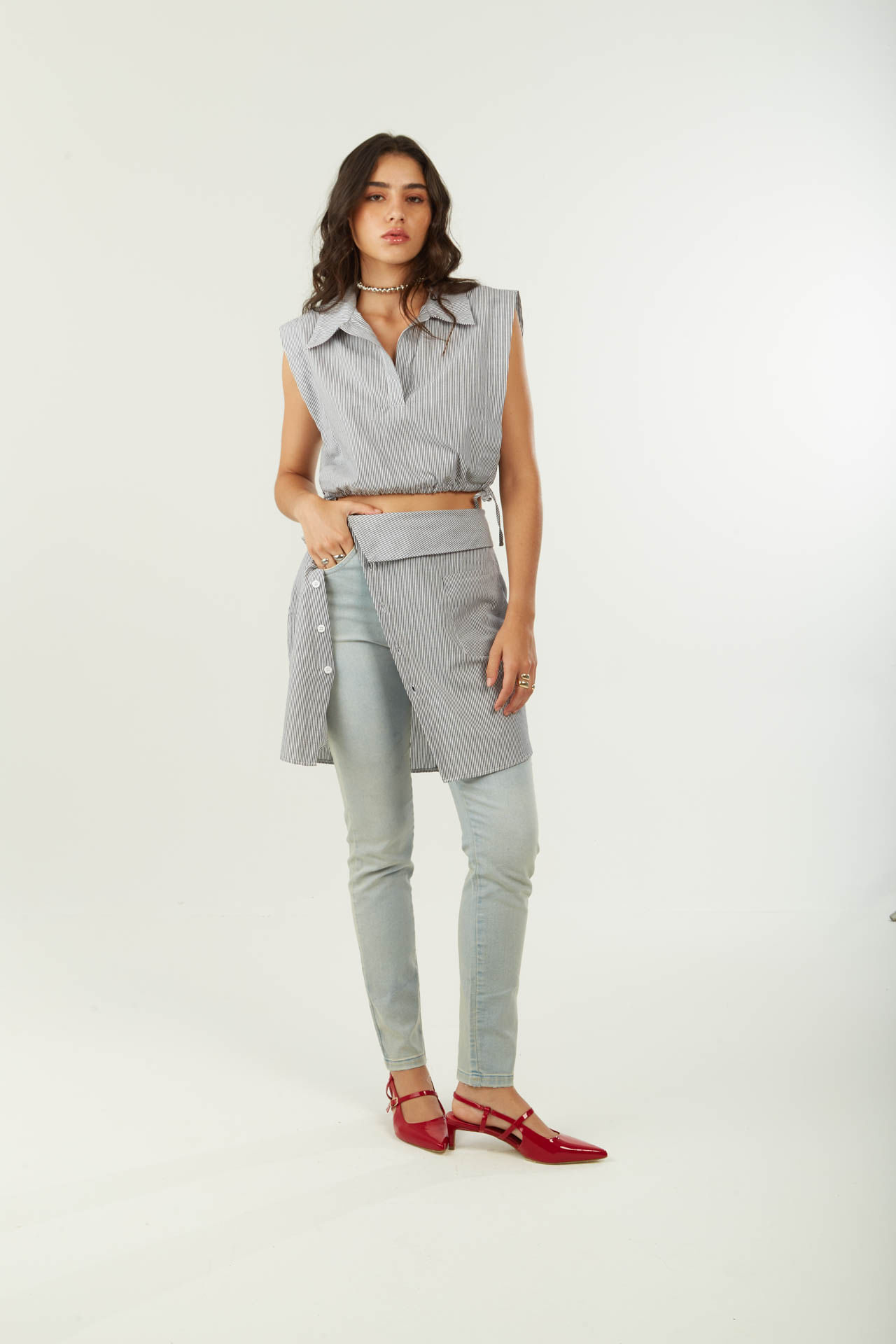 Calça Zinco Skinny Alta Azul