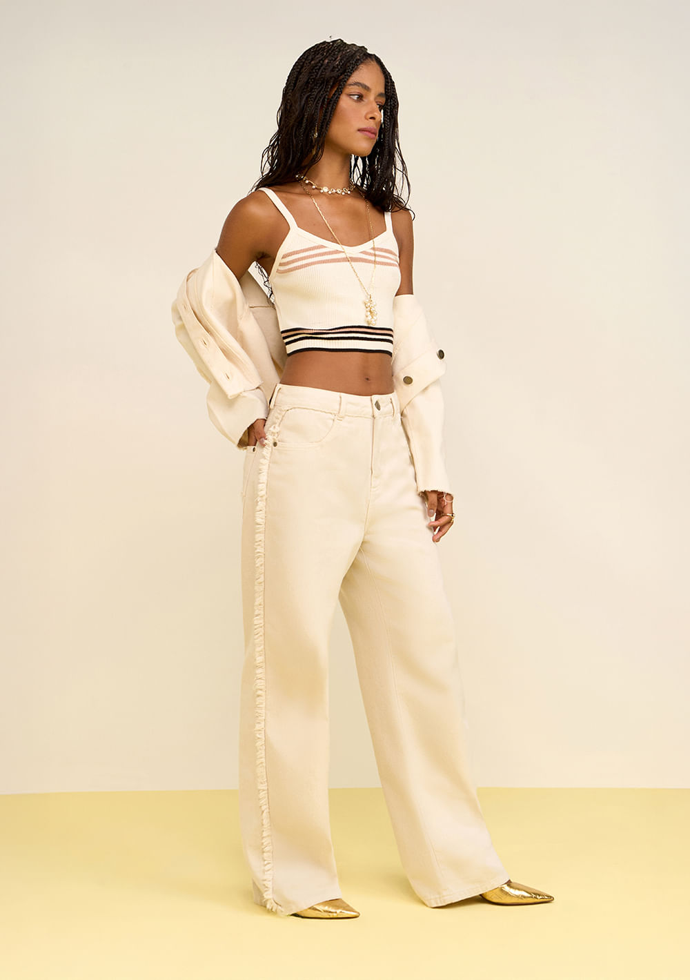 Calça Zinco Wide Alta Off White