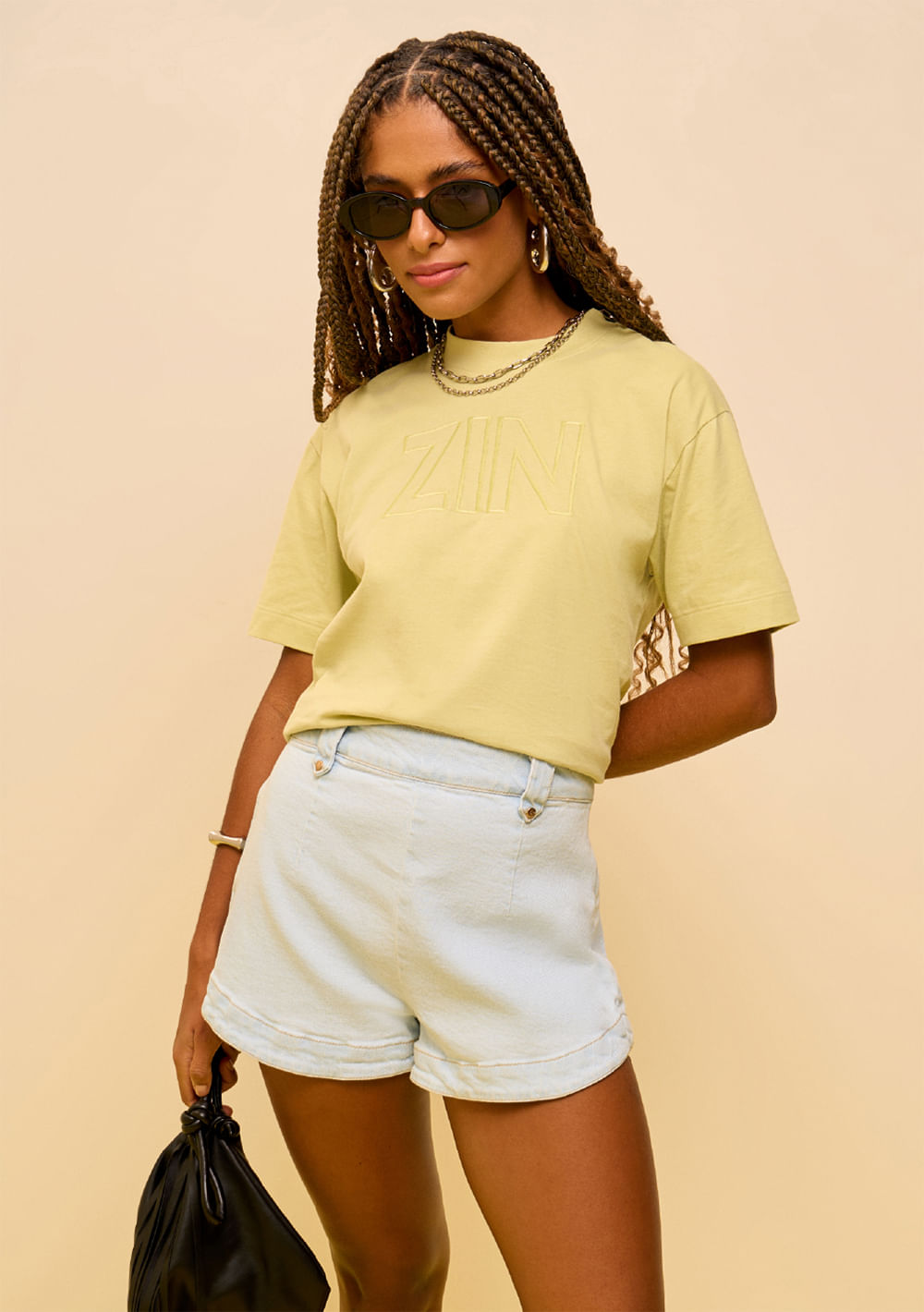 Shorts Zinco Reto Alta Azul