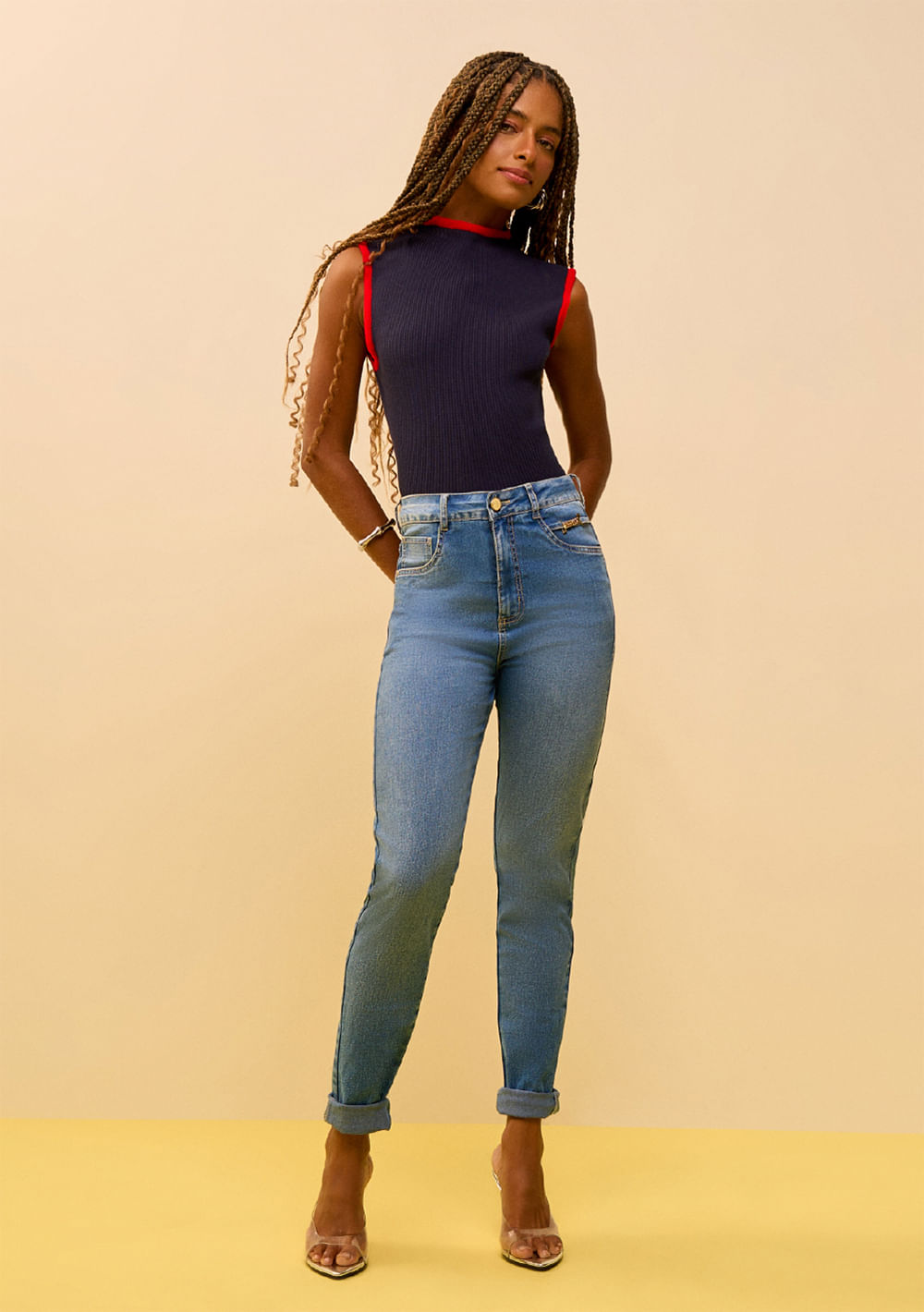 Calça Zinco Skinny Alta Azul