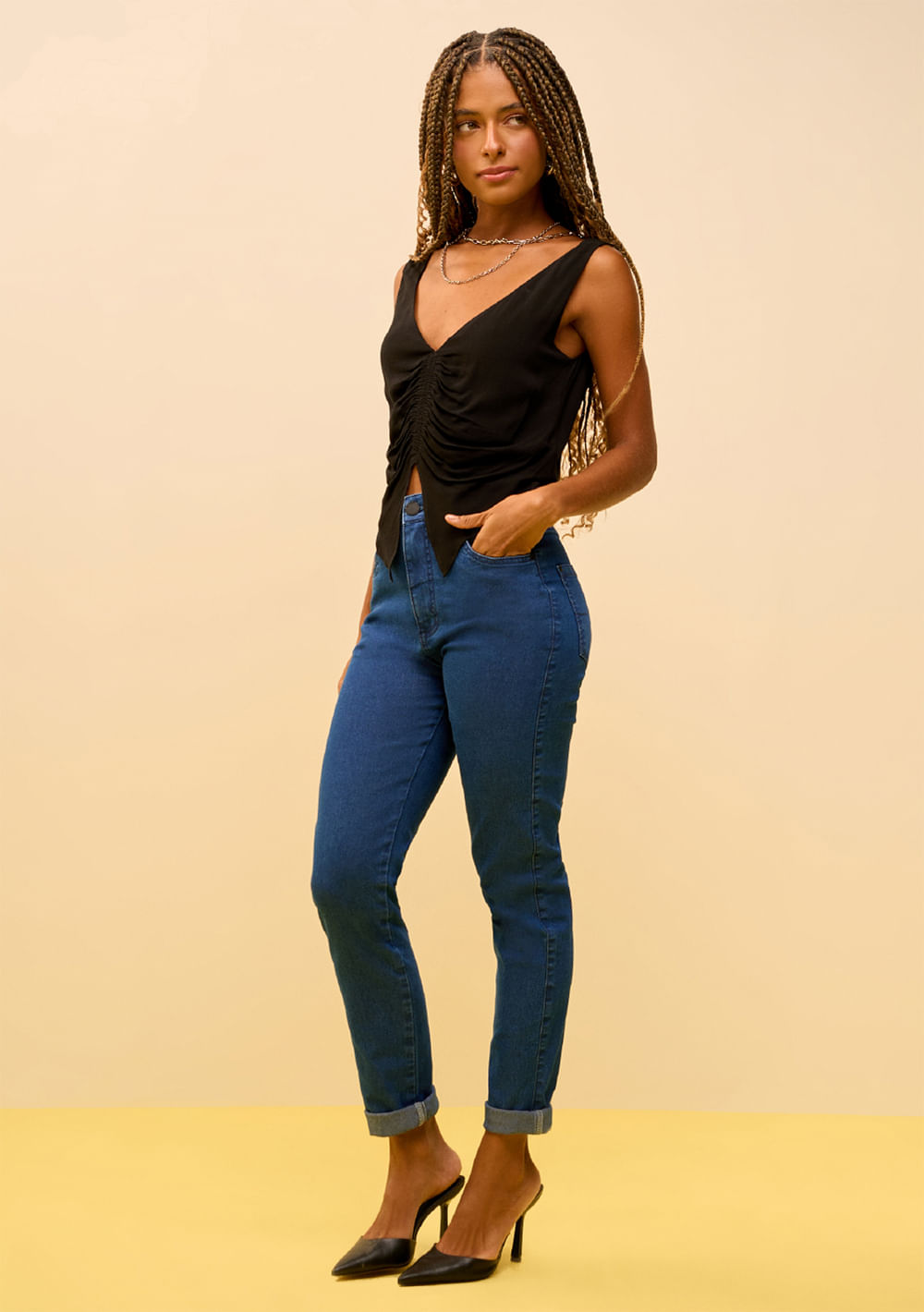 Calça Zinco Skinny Alta Azul
