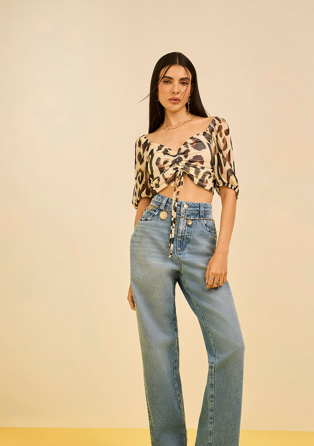Calça Zinco Reta Média Azul