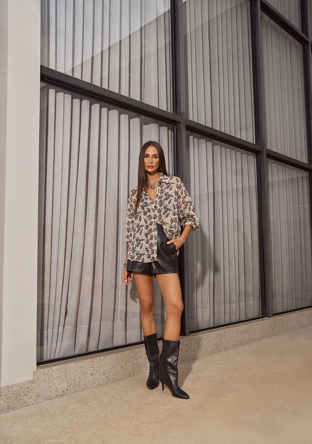 Shorts Zinco Reto Alta Preto