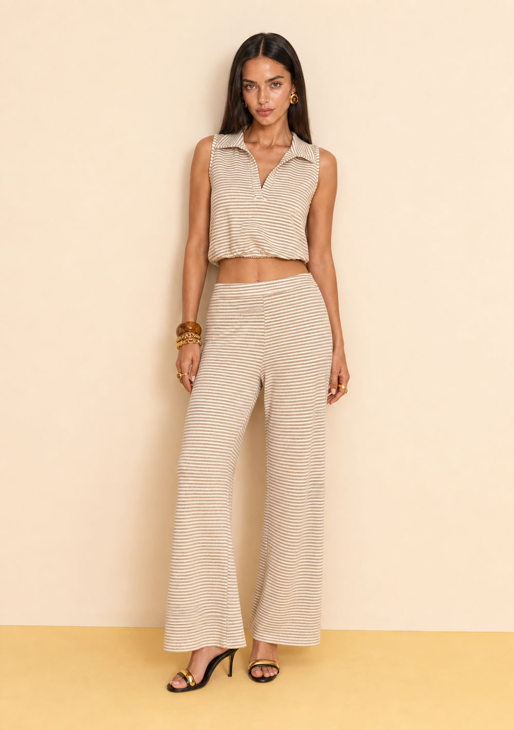 Calça Zinco Reta Alta Off White