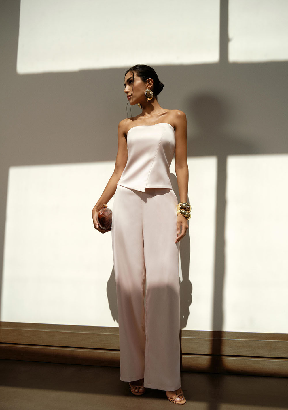 Calça Zinco Reta Alta Rosa