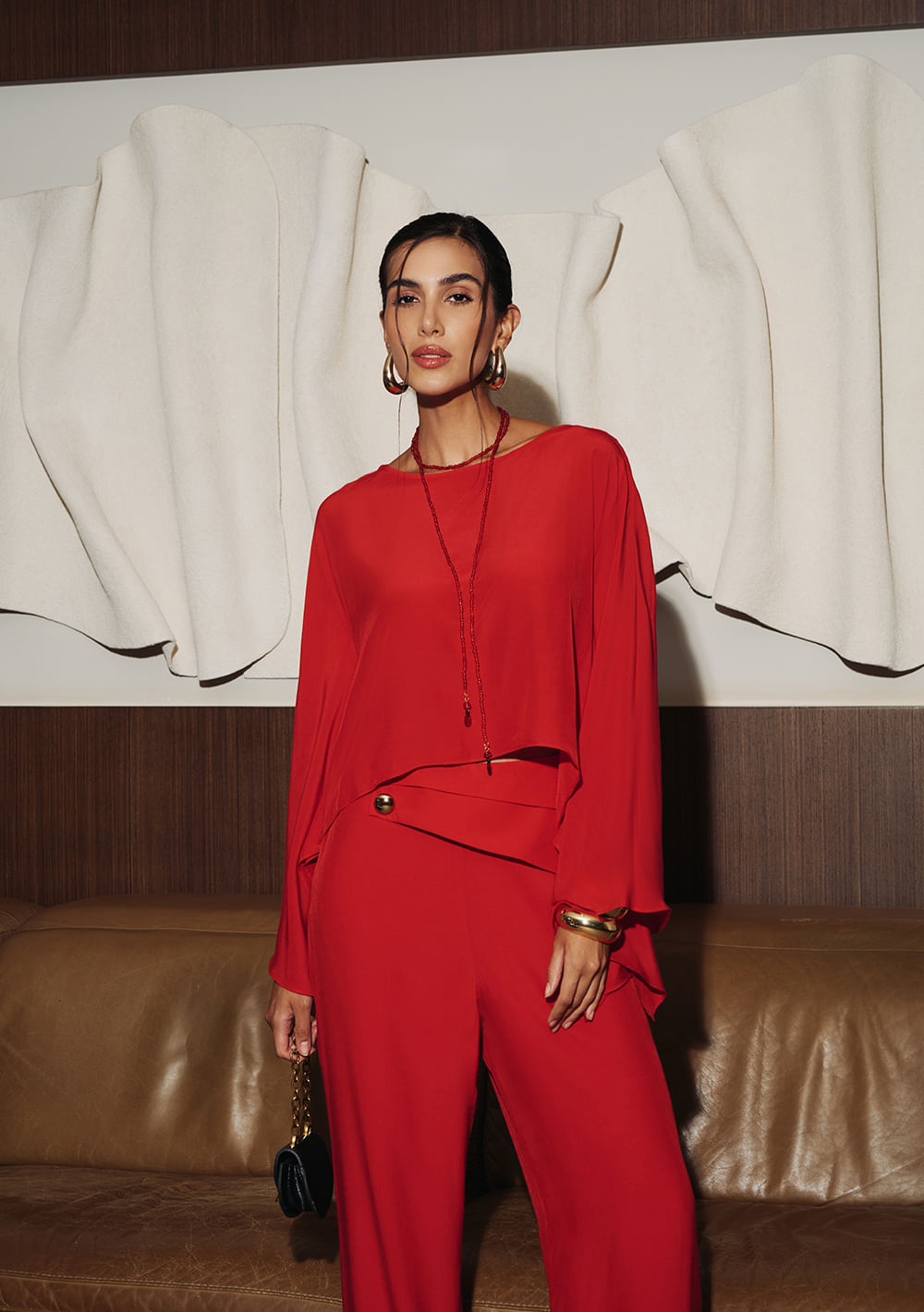 Blusa Manga Longa Orla Vermelho